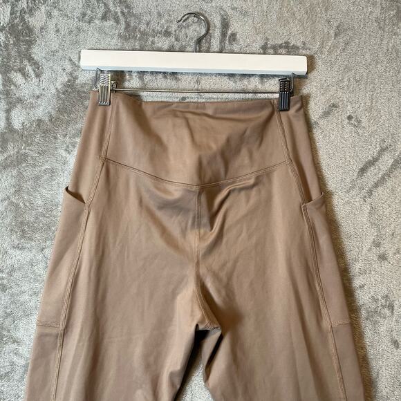 Girlfriend Collective Sz Large High-Rise Tan 7/8 Leggings Women's New - Picture 3 of 6